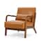 Glitzhome® Mid-Century Faux Leather Accent Chair